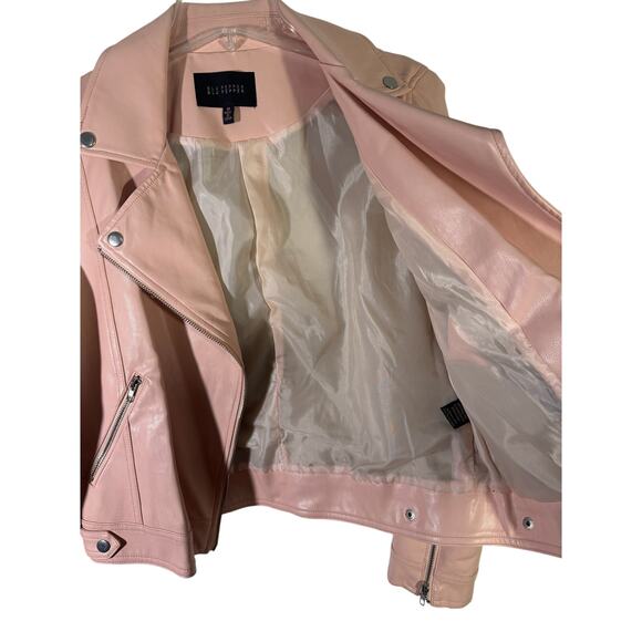 Blu Pepper Vegan Leather Moto Jacket Size M - Picture 4 of 6